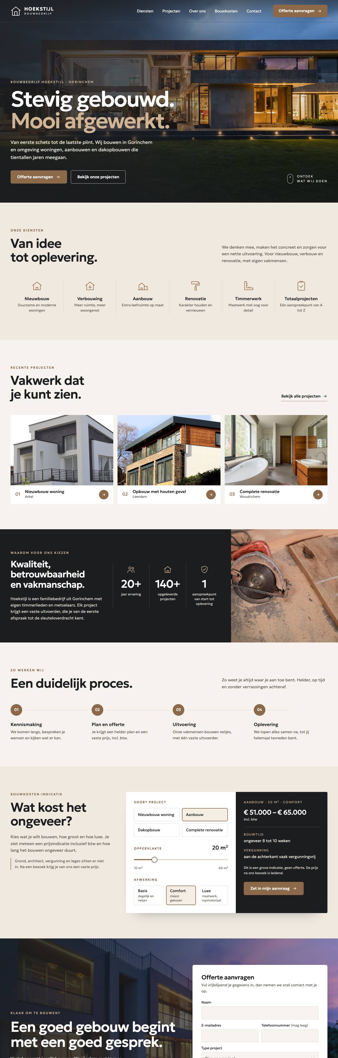 Homepage van Hoekstijl Bouwbedrijf